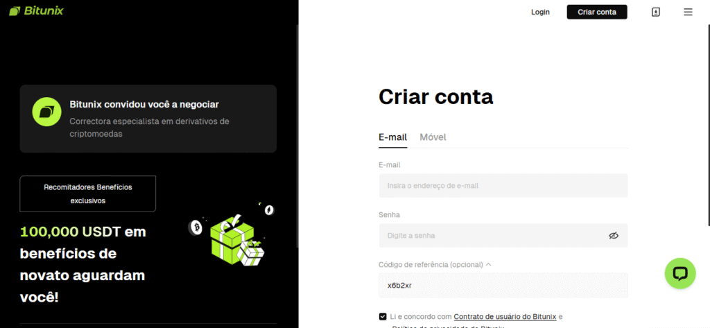 Código de Referência Bitunix