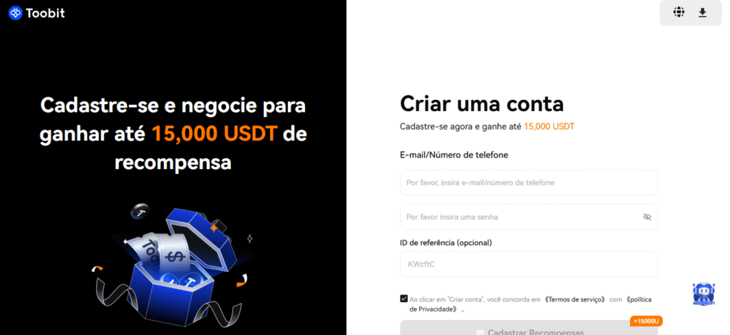 Código de Referência Toobit