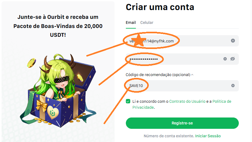 Junte-se à Ourbit Exchange