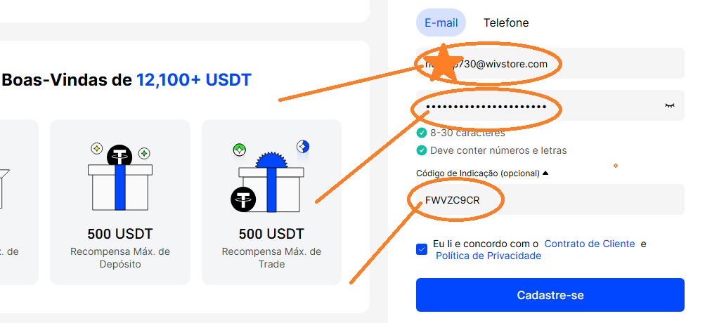 Código de indicação BingX