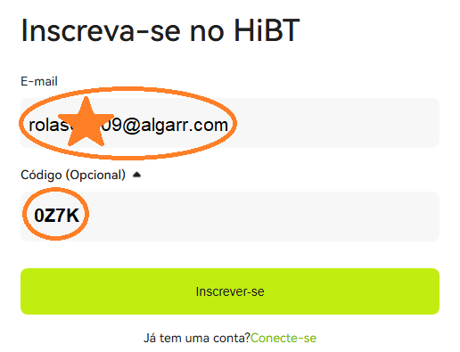 Código de Convite da Hibt